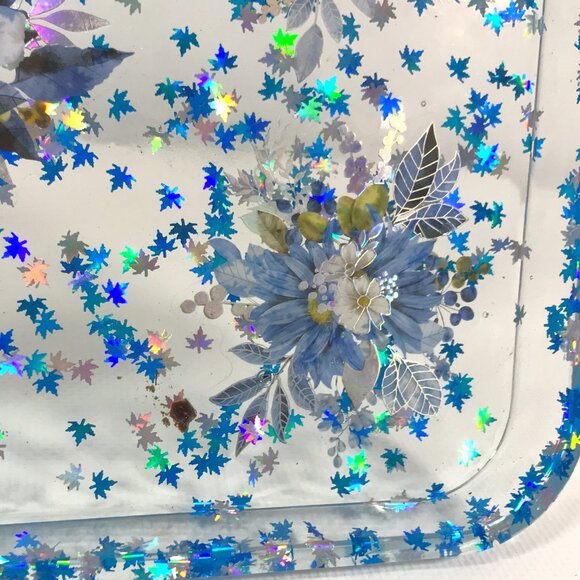 Resin Tray Set Blue Flowers Rolling Tray Jar with Lid Ashtray - Picture 6 of 6